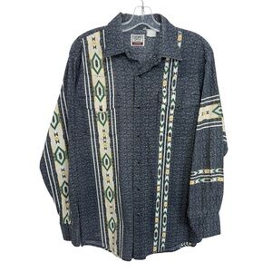 Vtg Roper Cowboy Turtle Association Western Snap Button Shirt Sz Medium Grey 90s